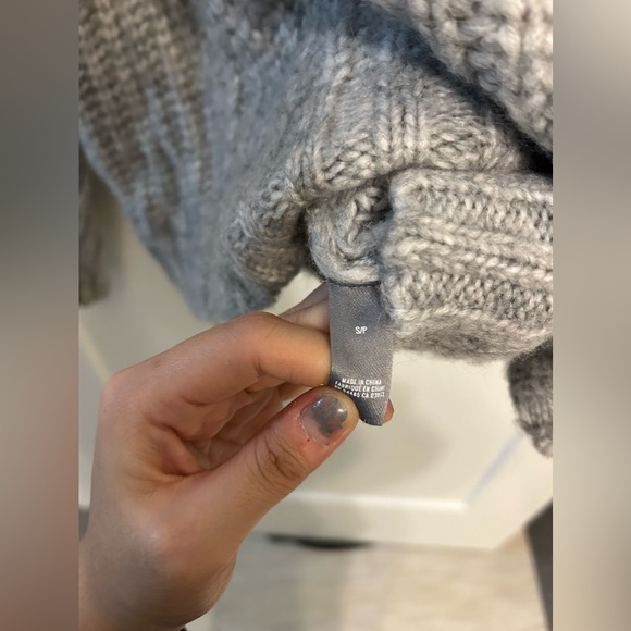 Aerie Light Gray Cropped Mock Neck Knit Sweater - Picture 6 of 11